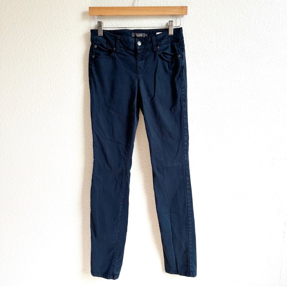 Level 99 Navy Blue Lily Skinny Straight Leg Low Rise Pant Size 25